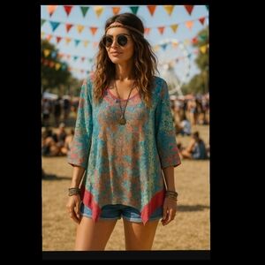 Taylor Swift inspired Longline Y2K With Bling Scarf Hem Top/Mini Dress Size XXL…